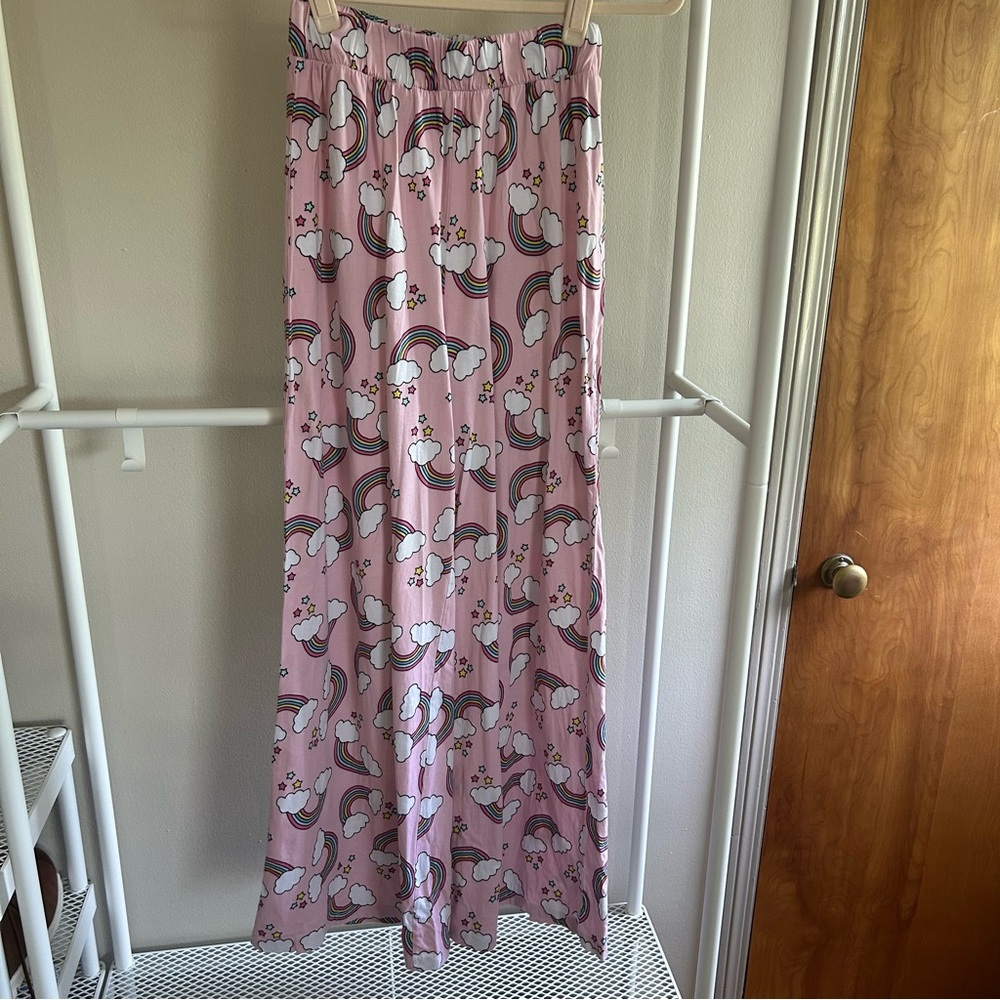 ⭐️ ASOS pink pajama pants with rainbows